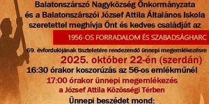 Városi ünnepség Balatonszárszón az 1956-os forradalom és szabadságharc évfordulóján