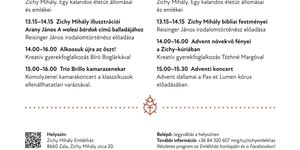 Zenés estek Zala 2025. Koncertek, tárlatvezetések, előadások a Zichy-kúriában