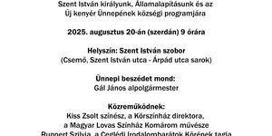 2025. Augusztus 20. Csemő. Államalapításunk és az Új kenyér ünnepe