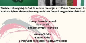 2025. Október 23. Berekfürdő, ünnepi megemlékezés az 1956-os forradalom és szabadságharc tiszteletére