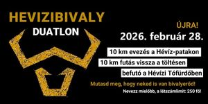 Hévízibivaly Duatlon Hévíz 2026. Evezés és futás, Hévíz-patak oda-vissza
