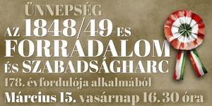 2026. március 15. Csömör - Megemlékezés az 1848/49-es forradalom és szabadságharcról