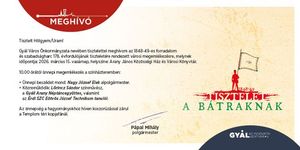 2026. március 15. Gyál - Városi megemlékezés az 1848/49-es forradalom és szabadságharcról