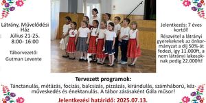 Látrány tábor 2025. Táborok gyerekeknek a nyári szünidőben
