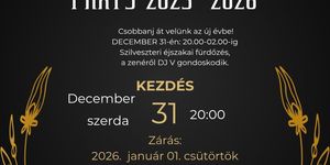 Szilveszter Leányfalu 2025. Éjszakai fürdőzés, zene, buli a termálfürdőben