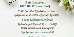 Balatonszárszó Húsvét 2023. Húsvétváró családi délután