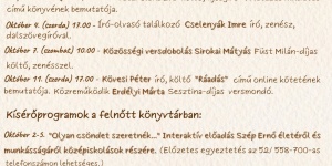 Író-olvasó találkozók, könyvbemutatók Hajdúszoboszlón 2023. Szoboszlói Őszi Irodalmi Napok