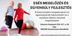 Esés megelőzés, egyensúly fejlesztés prevenciós minikurzus  időseknek az egyensúlyuk fejlesztésére
