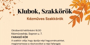Kézműves szakkör programok Keszthely 2025. Várjuk a Goldmark Károly Művelődési Központban