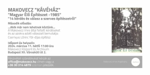 Makovecz Kávéház programok 2023 Budapest